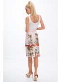 Powder pink pencil skirt with patterns 8401 - Online store - Boutique